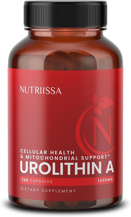 Nutriissa Urolithin A 1000mg - Advanced Cellular Rejuvenation, Muscle Strength - EPEB Certified for Purity & Potency - Vegan, 120 Capsules
