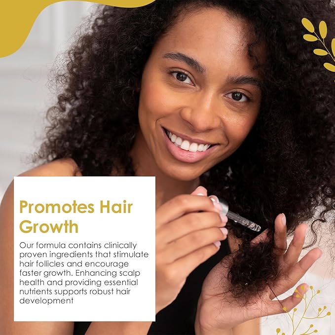 Chelle's Haute Seat Hair Growth Serum, Light Weight, Plant-based, Cruelty free, Reduce Shedding, Strengthening, Harsh Chemical Free, Thicker, Fuller Hair, DHT Blocker
