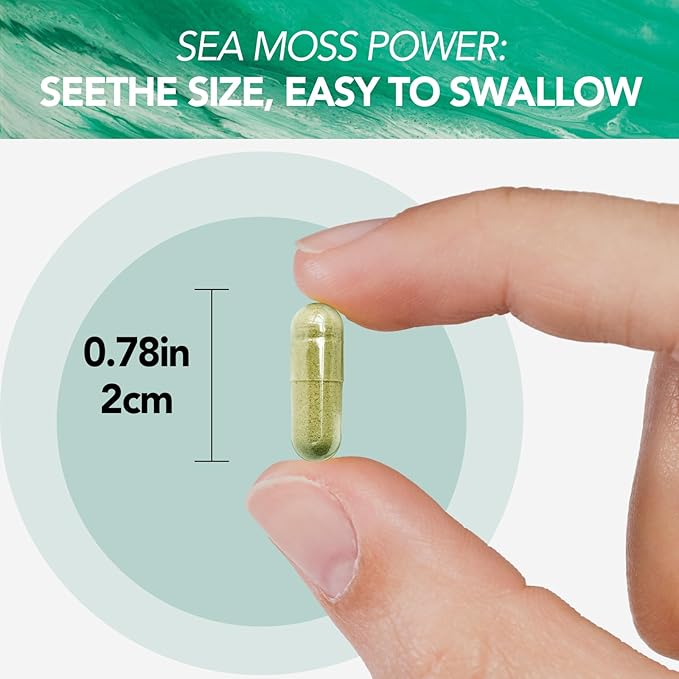 VEV Irish Sea Moss, Ashwagandha, Burdock, Black Seed Oil, Multi Minerals - 60Capsules
