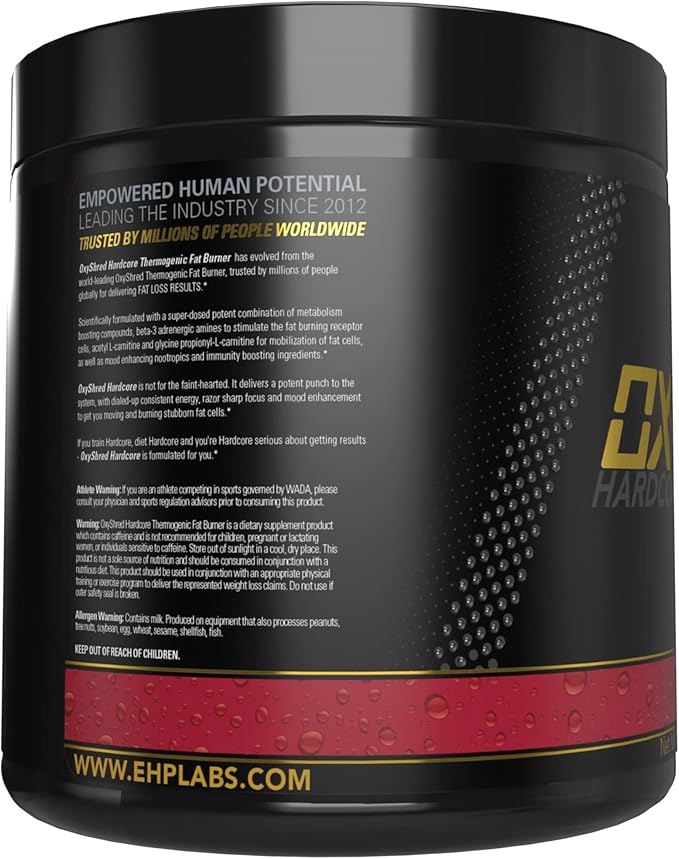 EHP Labs OxyShred Hardcore Super Dosed Pre Workout Powder - Preworkout Powder with L Glutamine & Acetyl L Carnitine, Energy Boost Drink - 275mg of Caffeine - Cali Cola, 40 Servings