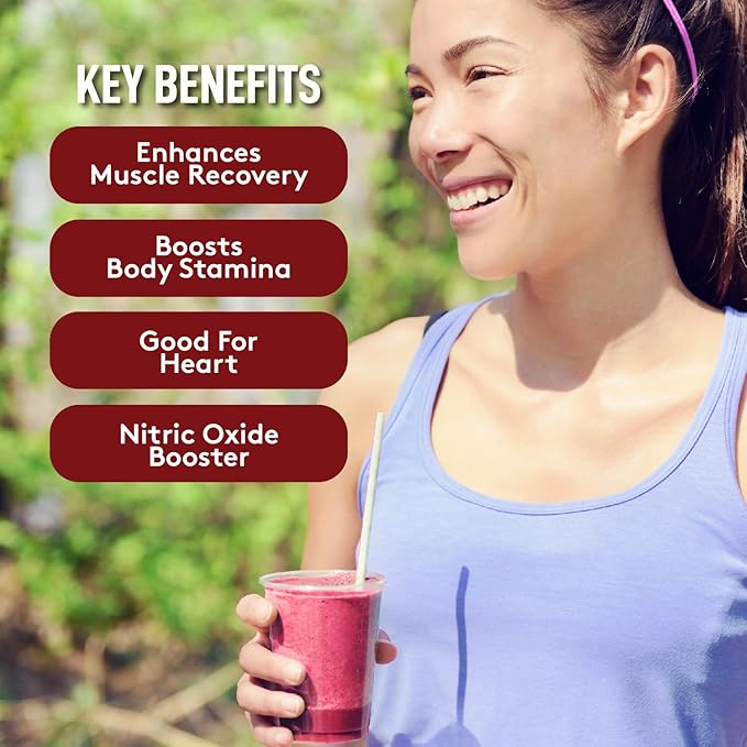 Organic Beet Root Powder, USDA Certified - Nitric Oxide Supplement, Beet Juice Powder Superfood for Healthy Heart, Beetroot Supplement, Beetroot Powder - 56 Servings, 8 oz