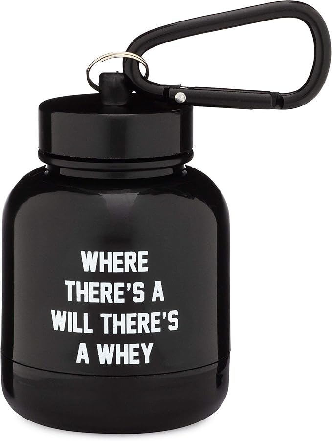 Protein Powder and Supplement Funnel Keychain, Portable to-Go Container for The Gym, Workouts, Fitness, and Travel - TSA Approved, Punny Variety 5-Pack