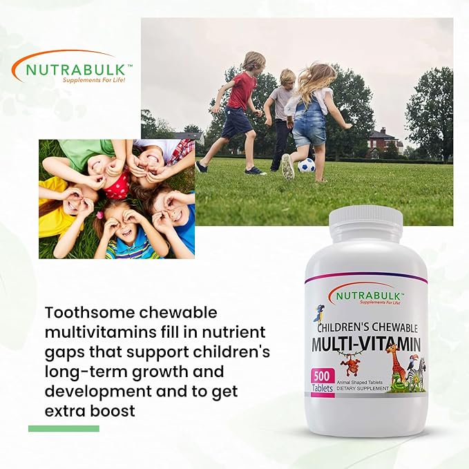 Children's Chewable – Multi Vitamin Tablets – Assorted Animal shapes And Flavors – 500 count.