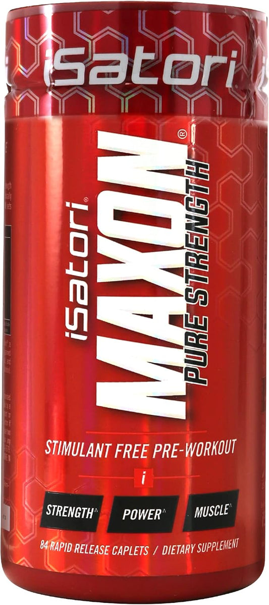 iSatori Maxon Stim Free Pre Workout Tablets, Pure Strength & Performance Formula with Kre-Alkalyn Creatine, Fenugreek, Agmapure & elevATP, Caffeine Free Pre Workout for Men, 84 Tablets