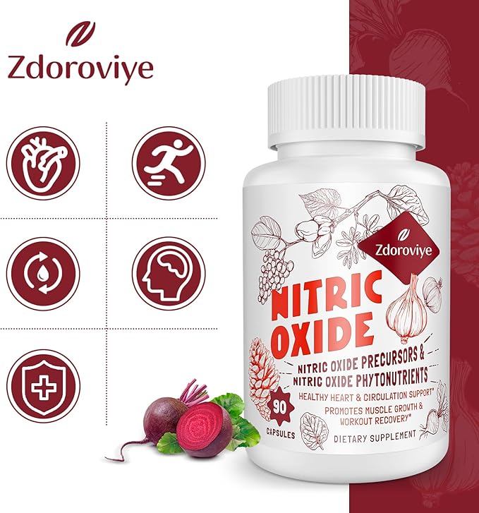Nitric Oxide Supplement for Men, 2,255mg Per Serving, 90 Capsules – 13 in 1 Nitric Oxide Supplement with Arginine & Citrulline Complex (2 Bottle)