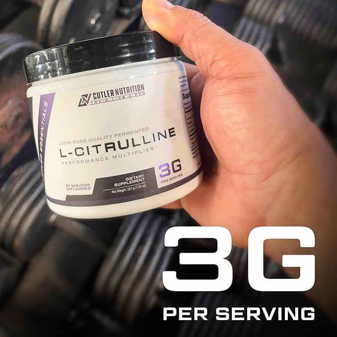 Cutler Nutrition Jay Essentials 100% Pure L-Citrulline Powder Unflavored 3g Per Serving Supports Endurance and Pumps (2 Pack)