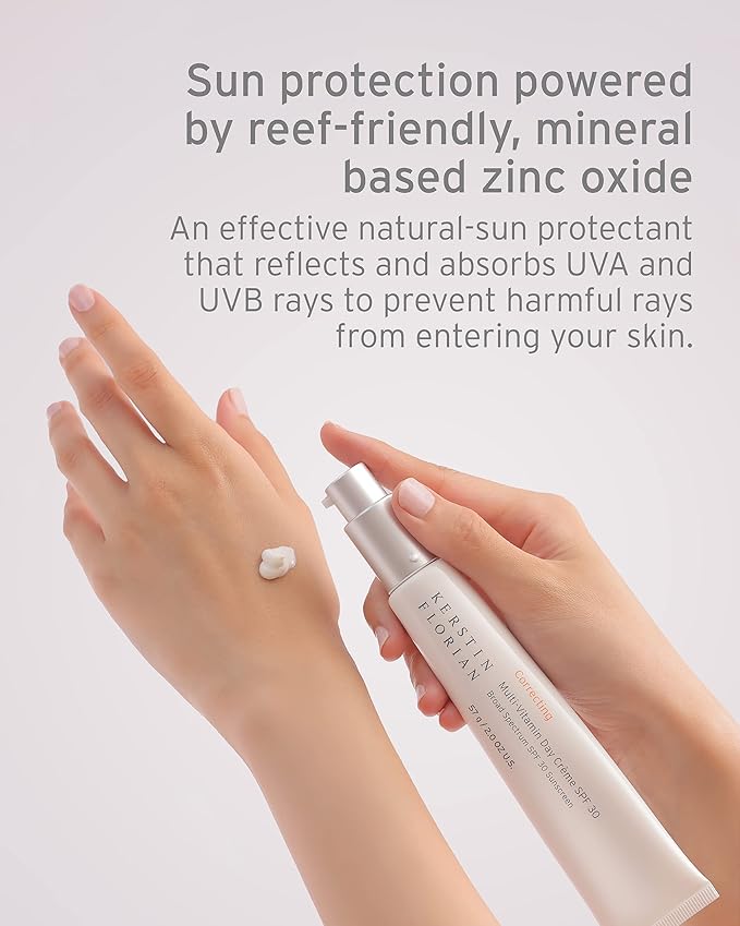 Kerstin Florian Multi-Vitamin Day Crème SPF 30, Daily Facial Moisturizer with Natural Zinc Oxide, Sunscreen with UVA and UVB Protection, Free From Parabens, Oil & Chemicals (2 oz)