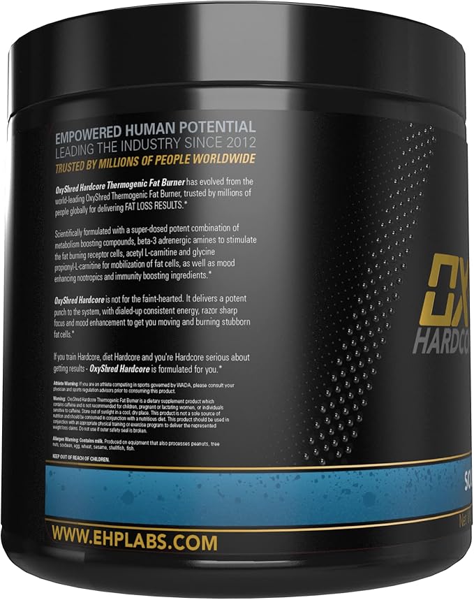 EHP Labs OxyShred Hardcore Super Dosed Pre Workout Powder - Preworkout Powder with L Glutamine & Acetyl L Carnitine, Energy Boost Drink - 275mg of Caffeine - Sour Crawlies, 40 Servings