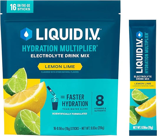 Liquid I.V.® Hydration Multiplier - Lemon Lime | Electrolyte Powder Drink Mix | 1 Pack (16 Servings)