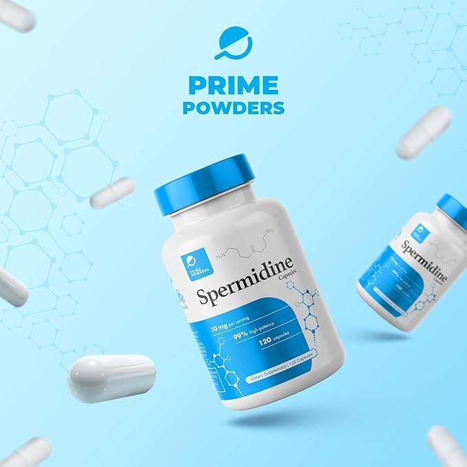 Spermidine Capsules 𝗚𝗟𝗨𝗧𝗘𝗡 𝗙𝗥𝗘𝗘 99% Concentration 100x More Potent Than Wheat Germ Extract for Anti-Aging DNA Telomere Support
