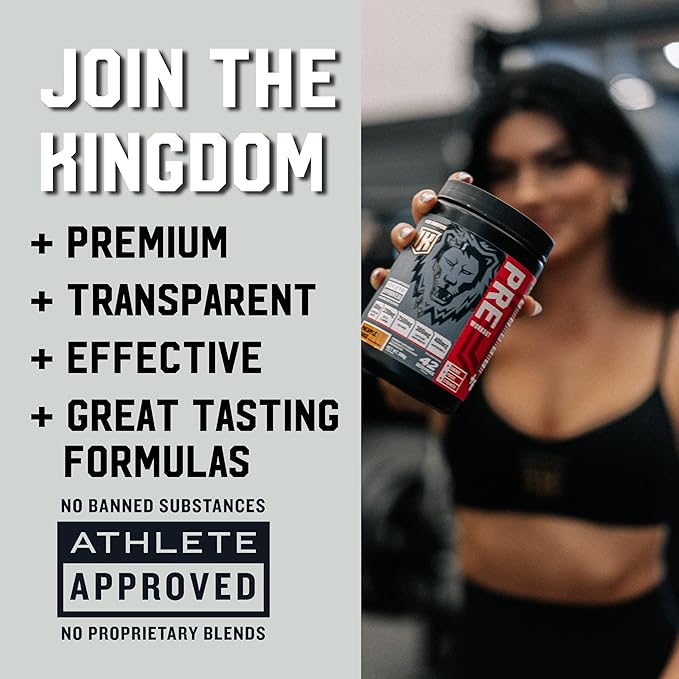 Iron Kingdom Pre Workout Powder for Men & Women Caffeine, Beta Alanine & Aminos for Intense Focus Endurance & Pump - Preworkout Energy Drink Powder, Natural Pineapple Mango - 42 Servings