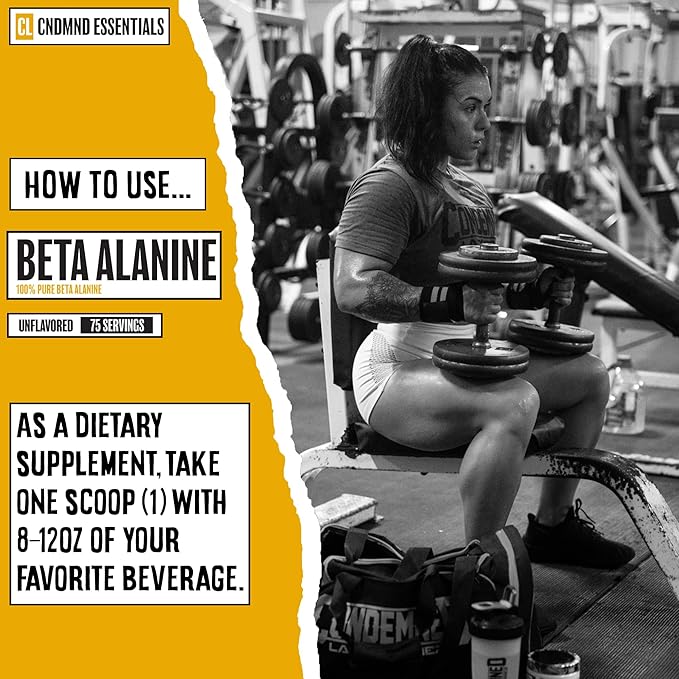 CONDEMNED Labz 100% Pure Beta Alanine Powder | for Muscular Endurance & Recovery | No Fillers or Additives | Gluten Free, Non GMO | 75 Servings (Unflavored)