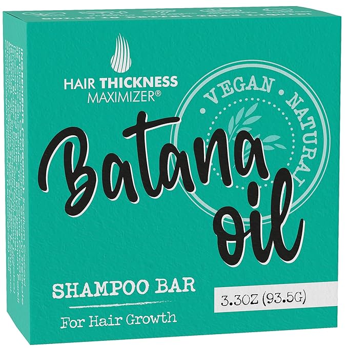 Batana Oil for Hair Growth Shampoo Bar - Eco Friendly, Vegan, pH Balanced & Color Safe Shampoo Bar with Jojoba & Rice - Sulfate Free Shampoo Bar for Color Safety & Hair Thickening