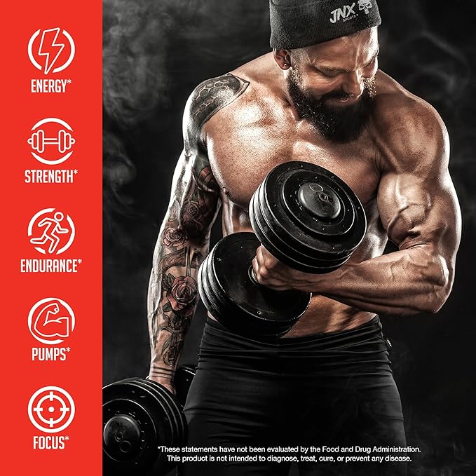JNX SPORTS The Curse! Pre Workout Powder - Sour Candy 50 Servings | Preworkout: Boost Strength, Energy + Focus for Men & Women | Caffeine, Beta-Alanine, Creatine & L-Citrulline