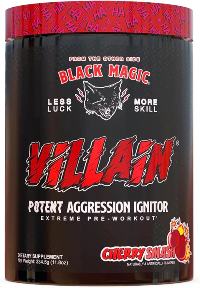 Black Magic Supply Villain High-Stim Nootropic Pre-Workout - Beta-Alanine, L-Tyrosine, & Caffeine - Pump & Focus - 25 Servings (Cherry Smash)