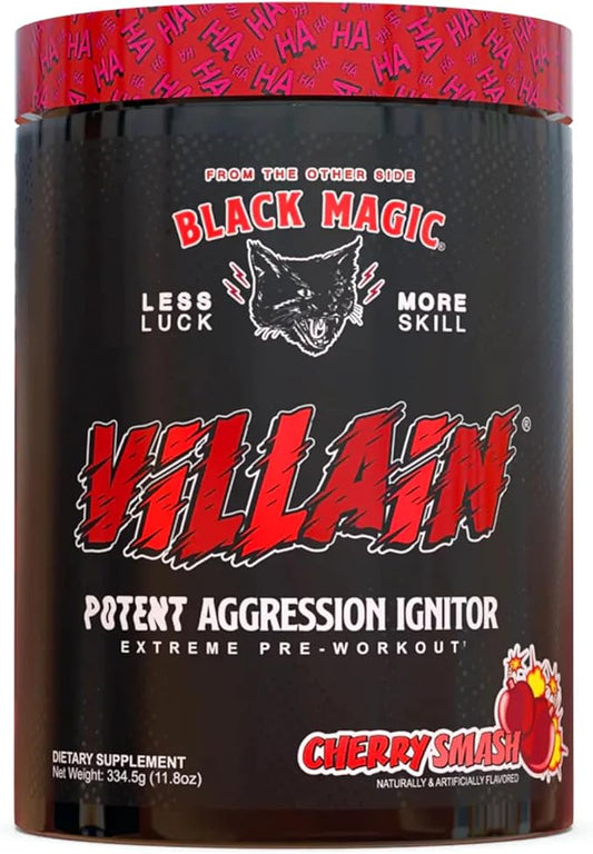 Black Magic Supply Villain High-Stim Nootropic Pre-Workout - Beta-Alanine, L-Tyrosine, & Caffeine - Pump & Focus - 25 Servings (Cherry Smash)