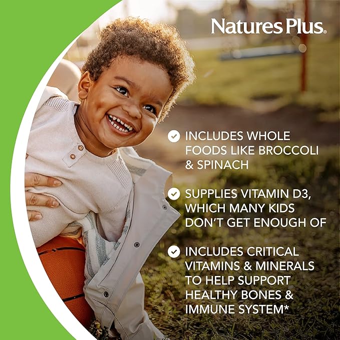 Natures Plus Animal Parade Children's Chewable Multivitamin - Orange Flavor - 180 Animal-Shaped Tablets - Promotes Health & Well-Being - Vegetarian, Gluten Free - 90 Servings