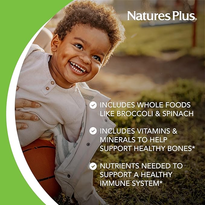 Natures Plus Animal Parade Children's Chewable Multivitamin - Grape Flavor - 180 Animal-Shaped Tablets, Pack of 2 - Promotes Health & Well-Being - Vegetarian, Gluten Free - 180 Total Servings