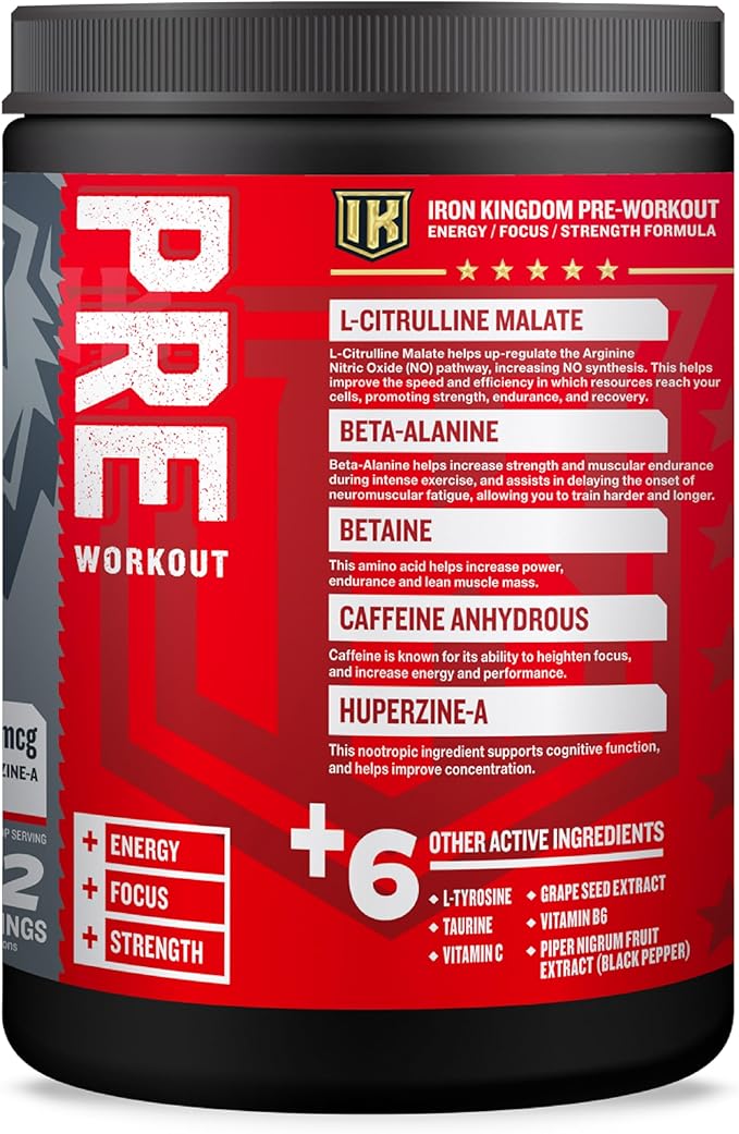 Iron Kingdom Pre Workout Powder for Men & Women Caffeine, Beta Alanine & Aminos for Intense Focus Endurance & Pump - Preworkout Energy Drink Powder, Natural Pineapple Mango - 42 Servings