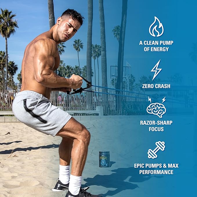EHP Labs Pride Pre Workout Powder Energy Supplement - Sugar Free Preworkout for Men & Women, Energy Powder Boost Drink with BCAA - 280mg of Caffeine - Blue Slushie (40 Servings)