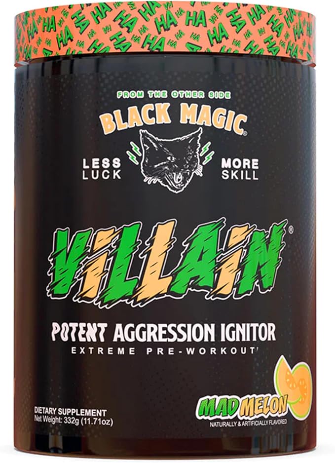Black Magic Supply Villain High-Stim Nootropic Pre-Workout - Beta-Alanine, L-Tyrosine, & Caffeine - Pump & Focus - 25 Servings (Mad Melon)