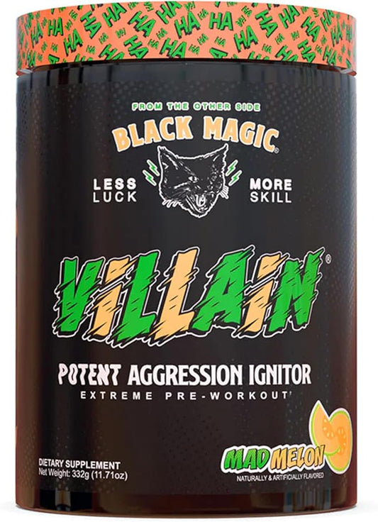 Black Magic Supply Villain High-Stim Nootropic Pre-Workout - Beta-Alanine, L-Tyrosine, & Caffeine - Pump & Focus - 25 Servings (Mad Melon)