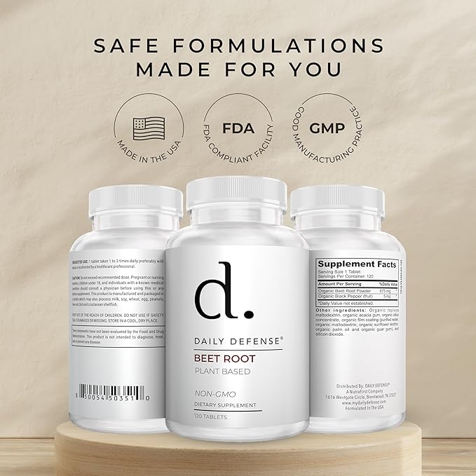 Beet Root Supplements - Overall Vitality & Energy Supplements for Women & Men with Black Pepper Powder & Beet Root Powder - 120 All Natural Beet Root Pills per Bottle