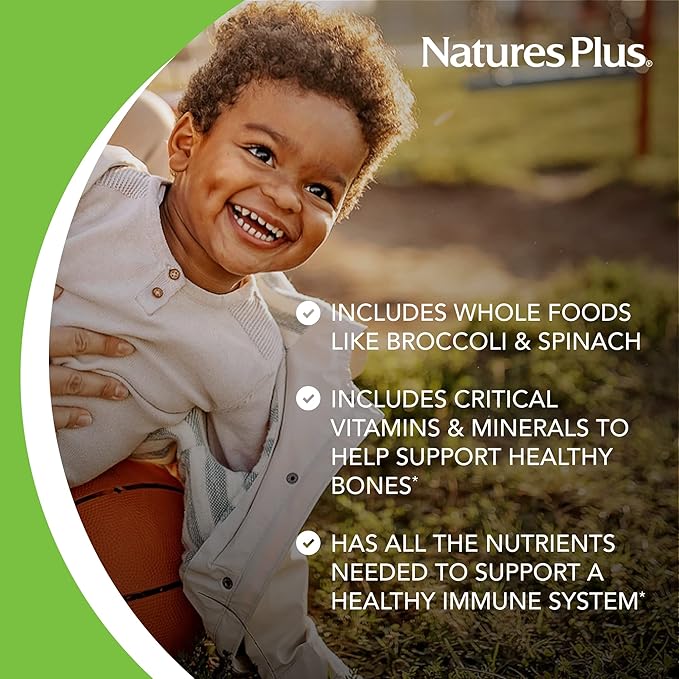 Natures Plus Animal Parade Children's Chewable Multivitamin, Watermelon - 180 Animal-Shaped Tablets - Promotes Health & Well-Being - Vegan, Gluten Free - 90 Servings