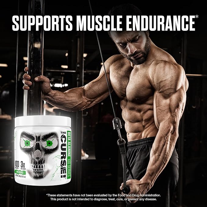JNX SPORTS The Curse! Beta Alanine Powder - Unflavored, 100 Servings, 3g per Serving, GMP Compliant, Non-GMO, Made in The USA, Dietary Friendly