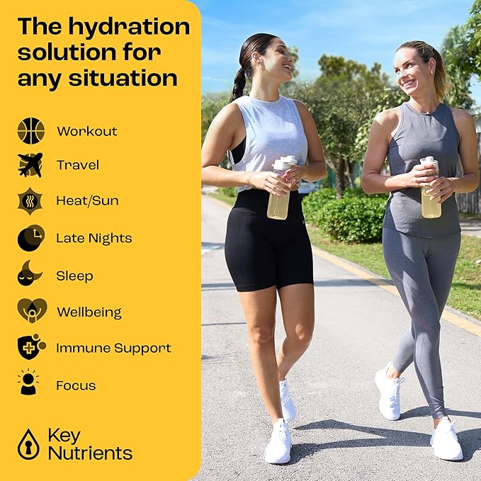 KEY NUTRIENTS Electrolytes Powder Packets - Tropical Pineapple Coconut 40 Pack Hydration Packets - Travel Hydration Powder - No Sugar, No Calories, Gluten Free Keto Electrolytes Powder - Made in USA