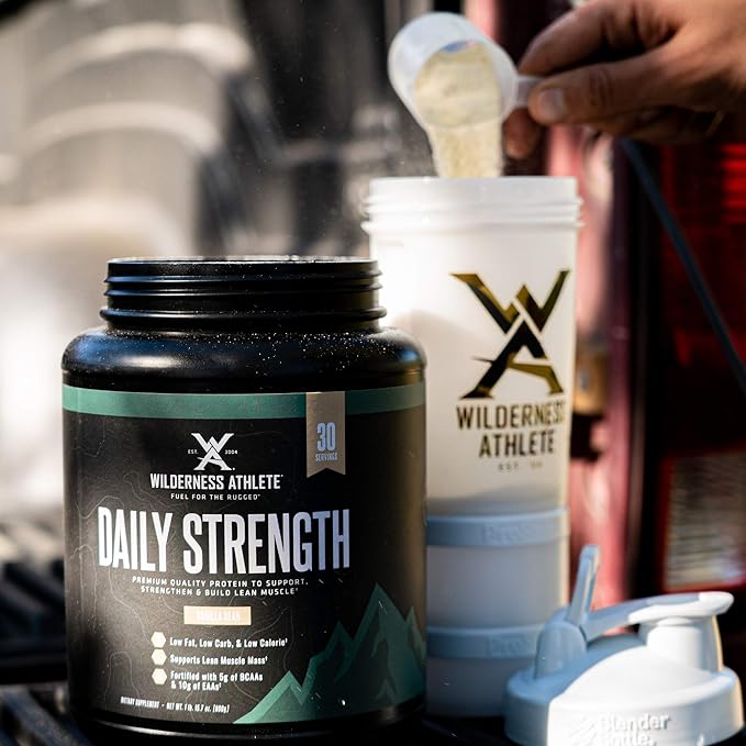 Wilderness Athlete - Daily Strength Premium Protein | Whey Protein Powder for Women & Men - Best Protein Powder for Lean Muscle - Clean Protein Powder with Whey Protein Isolate (Vanilla Bean)