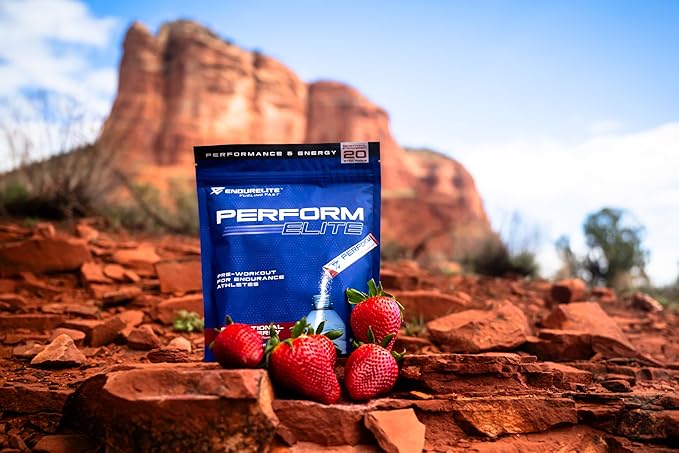 EndurElite Perform Elite- Pre Workout Powder Supplement- Pre-Workout for Endurance Athletes- 20 Serving Bag- Sensational Strawberry