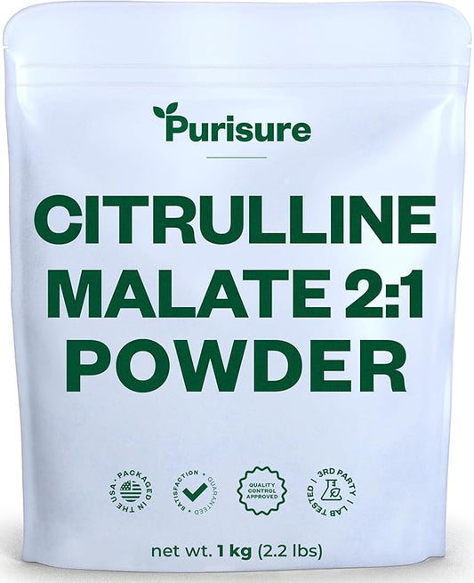 Citrulline Malate 2:1 Powder, 1 kg, Citrulline Supplement and Citrulline Nitrate for Strength Performance and Energy, Pre-Workout L Arginine L Citrulline Supplement Powder, 334 Servings