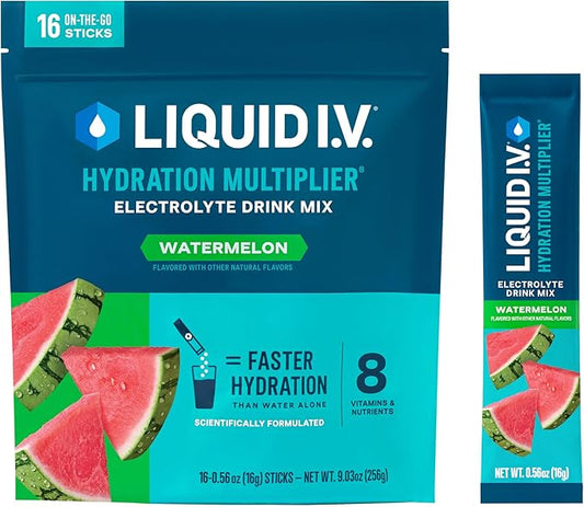Liquid I.V.® Hydration Multiplier - Watermelon | Electrolyte Powder Drink Mix | 1 Pack (16 Servings)