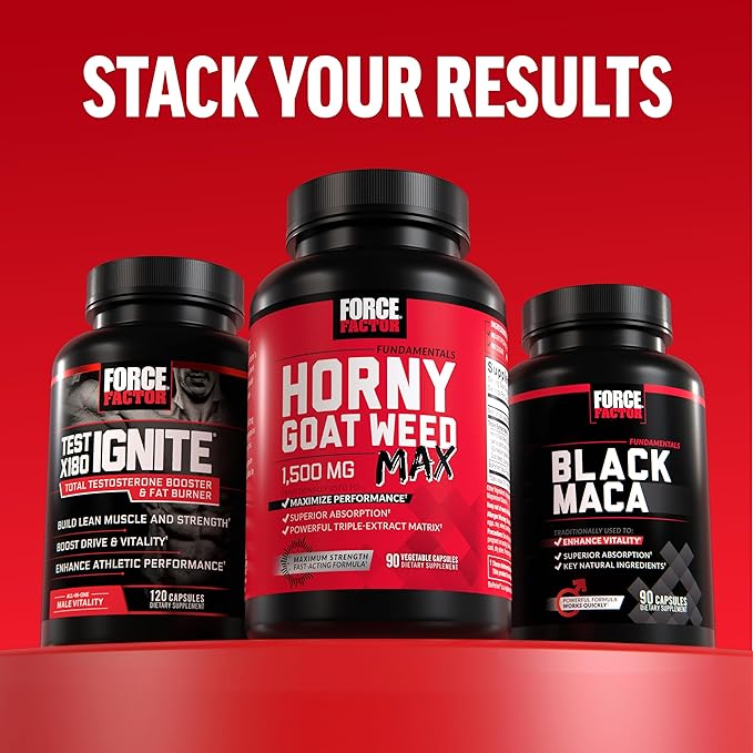 Force Factor Score! Hardcore Nitric Oxide Booster Supplement for Men with L-Citrulline, Yohimbe, Black Maca & B Vitamins to Increase Stamina, and Maximize Physical Performance, 120 Tablets