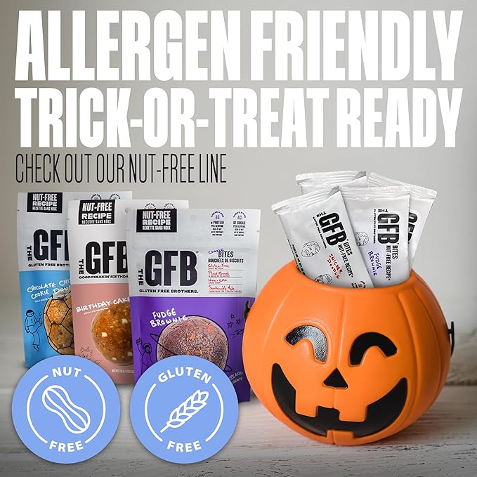 The Gluten Free Brothers Fudge Brownie Bites - Allergen Friendly, Nut Free & Gluten Free Brownie Snacks – Plant Based Vegan Brownie Balls - Non GMO Protein Packed Brownie Energy Balls, 4 oz (6 Count)