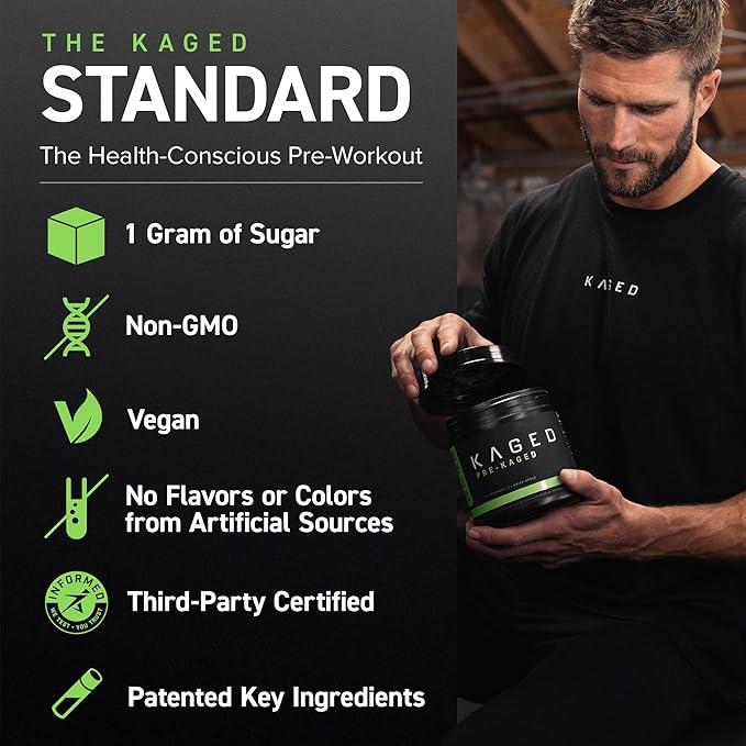 Kaged Original Pre Workout Powder | Pink Lemonade | Pre-Kaged | Formulated with Creatine, Beta Alanine, Pure Caffeine | 20 Servings