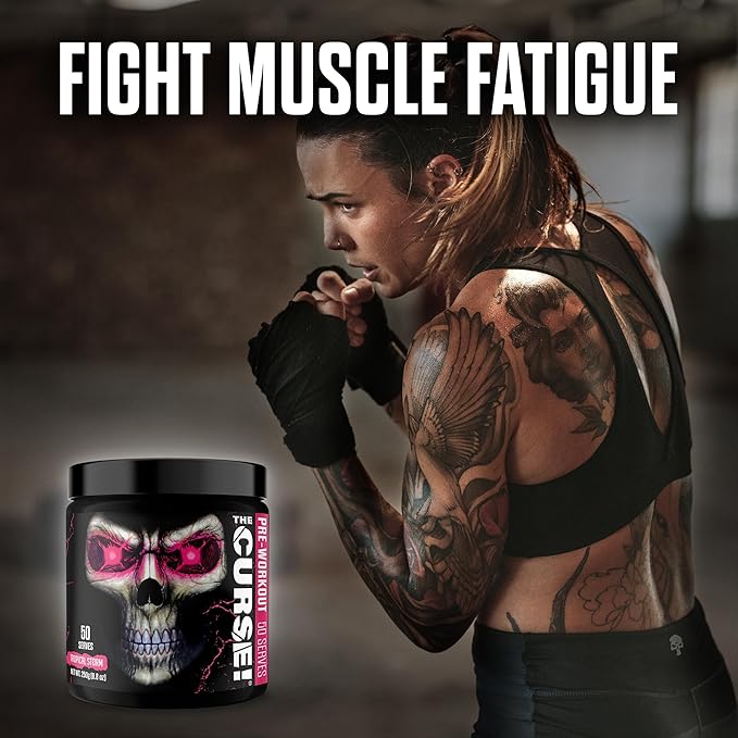 JNX SPORTS The Curse! Pre Workout Powder - Tropical Storm 50 Servings | Preworkout: Boost Strength, Energy + Focus for Men & Women | Caffeine, Beta-Alanine, Creatine & L-Citrulline