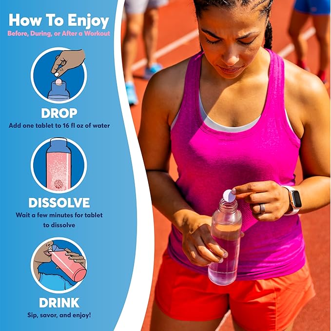 Nuun Sport Electrolyte Tablets - Dissolvable in Water, Fruit Punch, 5 Essential Electrolytes for Hydration, 1g Sugar Drink Mix, Vegan, Non-GMO, 8 Pack (80 Total Servings)