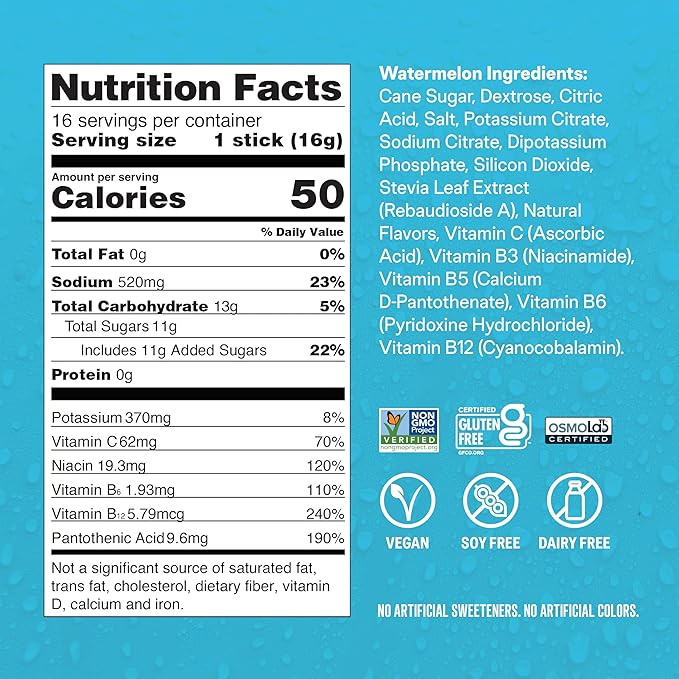 Liquid I.V.® Hydration Multiplier - Watermelon | Electrolyte Powder Drink Mix | 1 Pack (16 Servings)