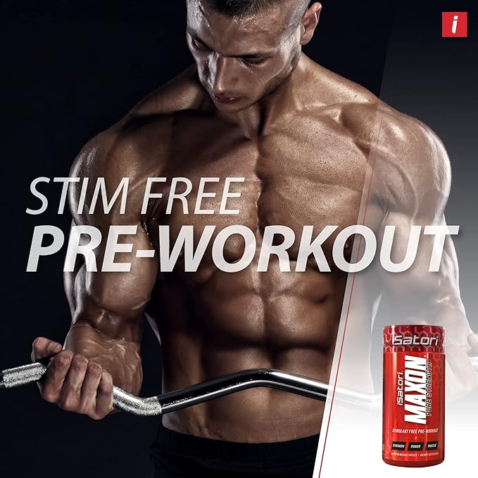 iSatori Maxon Stim Free Pre Workout Tablets, Pure Strength & Performance Formula with Kre-Alkalyn Creatine, Fenugreek, Agmapure & elevATP, Caffeine Free Pre Workout for Men, 84 Tablets