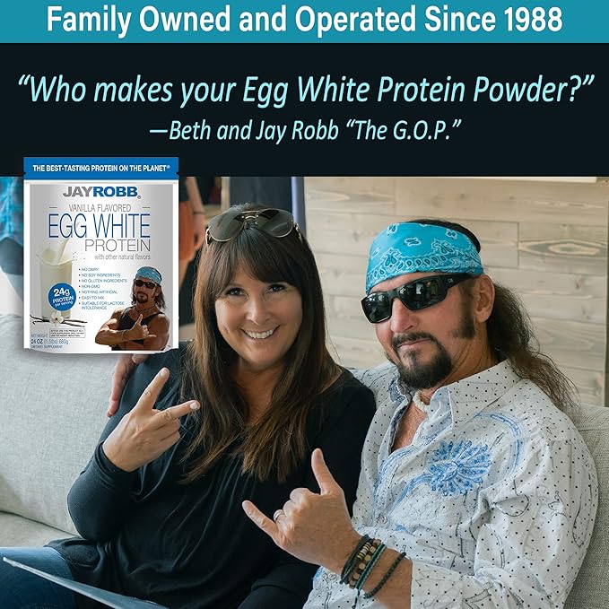 Jay Robb Vanilla Egg White Protein Powder, Low Carb, Keto, Vegetarian, Gluten Free, Lactose Free, No Sugar Added, No Fat, No Soy, Nothing Artificial, Non-GMO, Best-Tasting (Individual Packets)