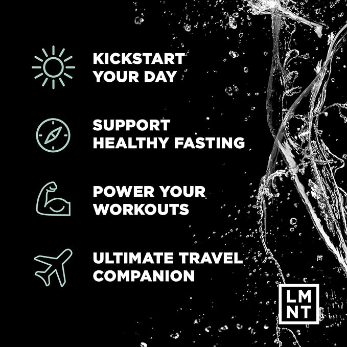 LMNT Zero Sugar Electrolytes - Raw Unflavored Salt | Drink Mix | 30-Count