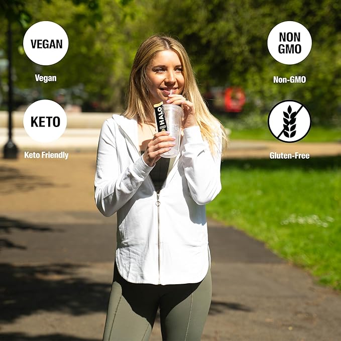 Halo Hydration - Electrolyte Drink Mix | Hydration Powder Packets | Pina Colada Flavor – for Sports and Cycling | Easy Open Single Serving Stick | 12 Sticks