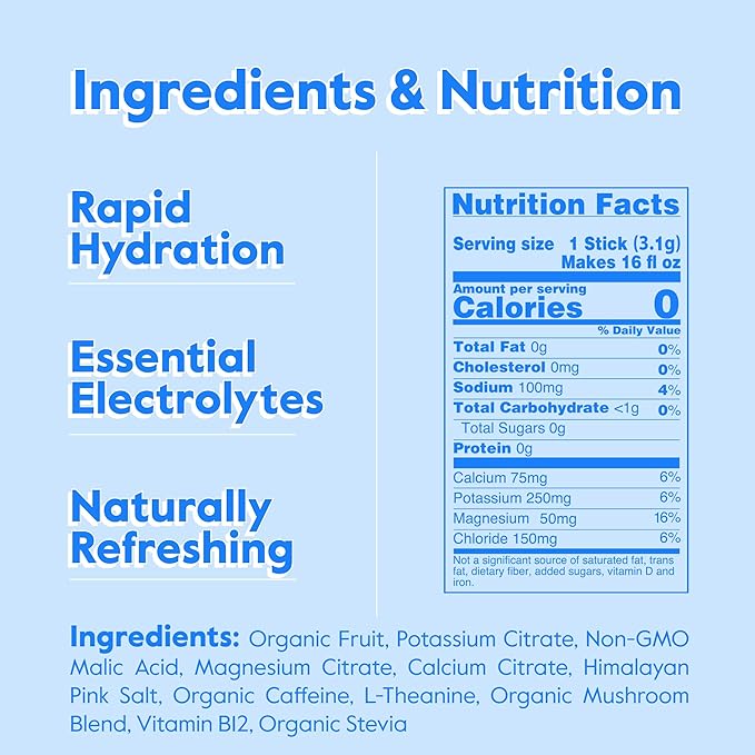 Nectar Energy Booster - Organic Caffeine, B12 & Electrolytes - Sugar Free & Zero Calorie – Healthy Coffee, Energy Drink & Soda Alternative – Hydration & Energy Supplement (Watermelon 18 Packets)