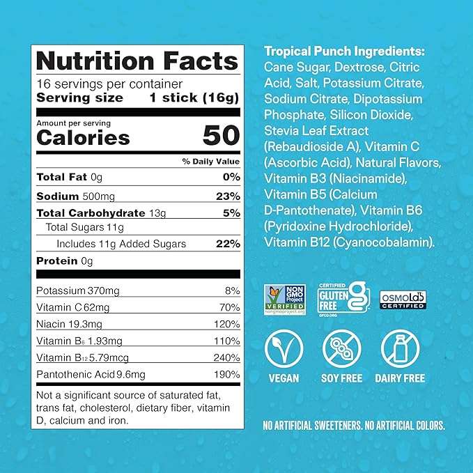 Liquid I.V.® Hydration Multiplier - Tropical Punch | Electrolyte Powder Drink Mix | 1 Pack (16 Servings)