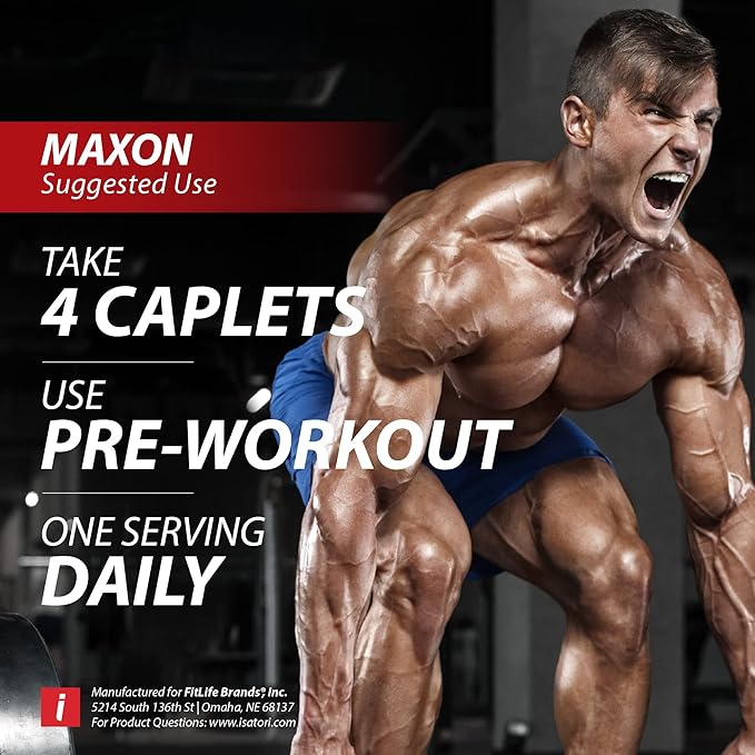 iSatori Maxon Stim Free Pre Workout Tablets, Pure Strength & Performance Formula with Kre-Alkalyn Creatine, Fenugreek, Agmapure & elevATP, Caffeine Free Pre Workout for Men, 84 Tablets
