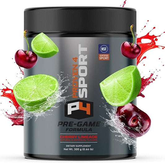 Proven4 Pre Workout Powder for Men and Women with Creatine - Beta Alanine - Caffeine NSF Certified preworkout Energy Supplement Chery Limeade 30 Servings