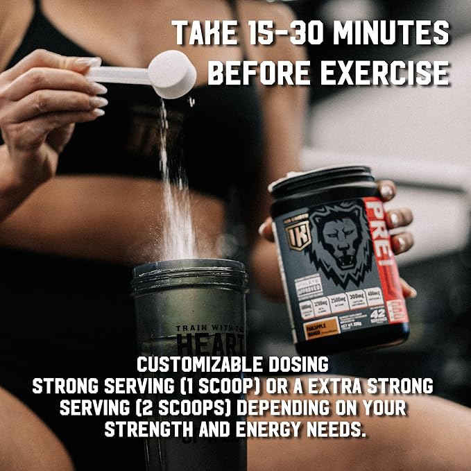 Iron Kingdom Pre Workout Powder for Men & Women Caffeine, Beta Alanine & Aminos for Intense Focus Endurance & Pump - Preworkout Energy Drink Powder, Natural Pineapple Mango - 42 Servings