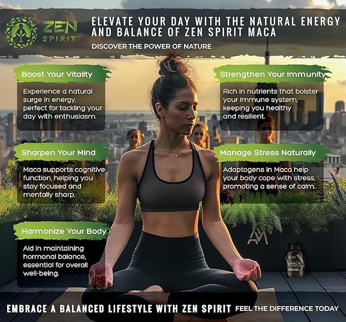 Zen Spirit Maca Root Powder Organic - Peruvian Root Premium Grade Superfood (Raw) - USDA & Vegan Certified - 1 Bag (8oz) - Perfect for Breakfast, Smoothies, Baking & Ice Cream.